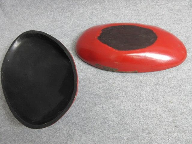 朱塗蒔絵雲龍鳳凰文貝形菓子器 [B25734]