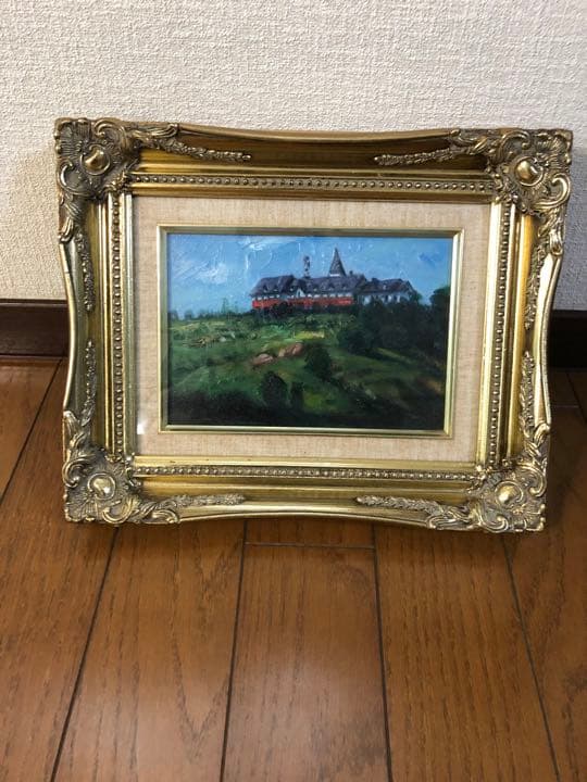 油絵　【小川　恒】丘の上の館