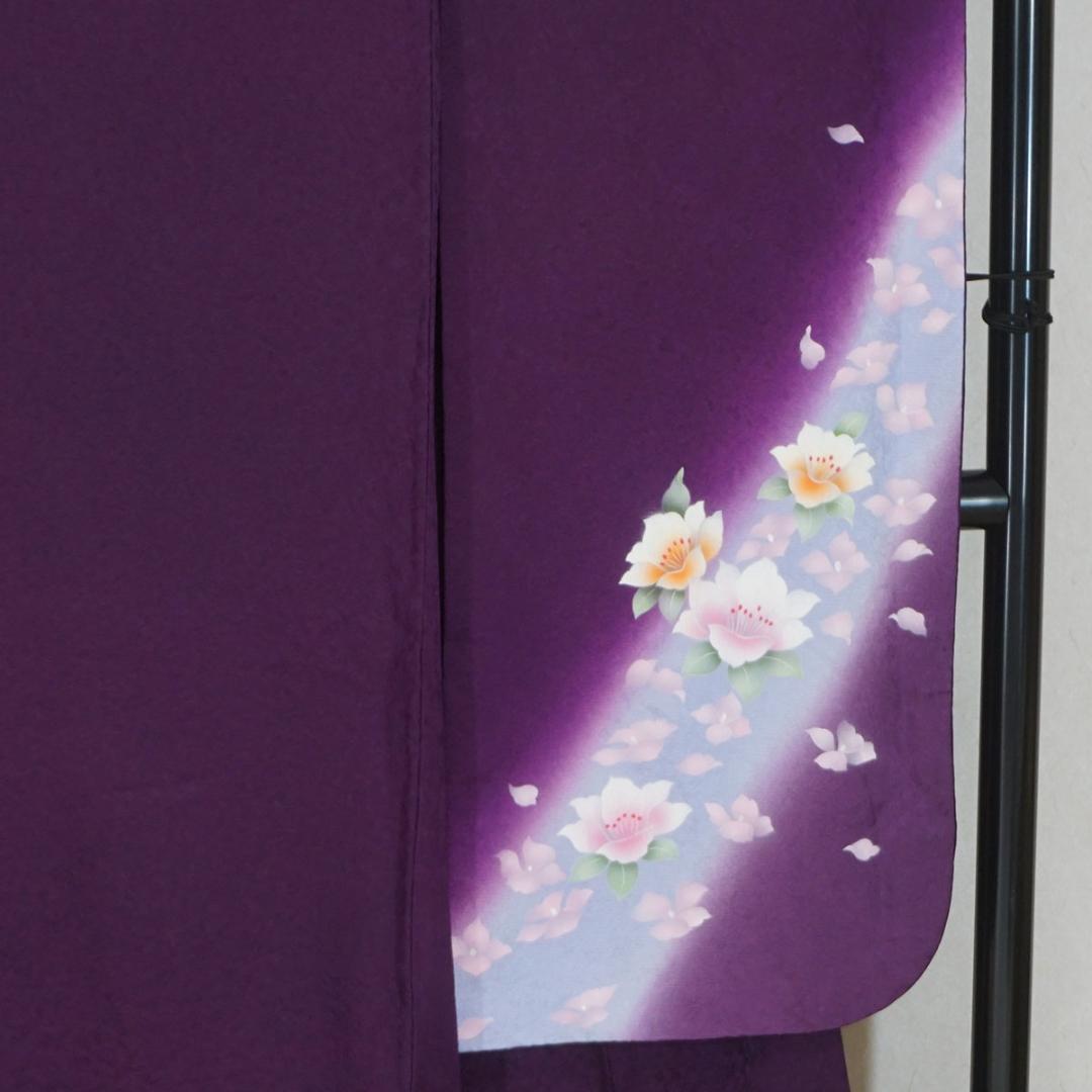 ワイドサイズ　ふくよかサイズ　長じゅばん付き　正絹振袖　165cm　a241