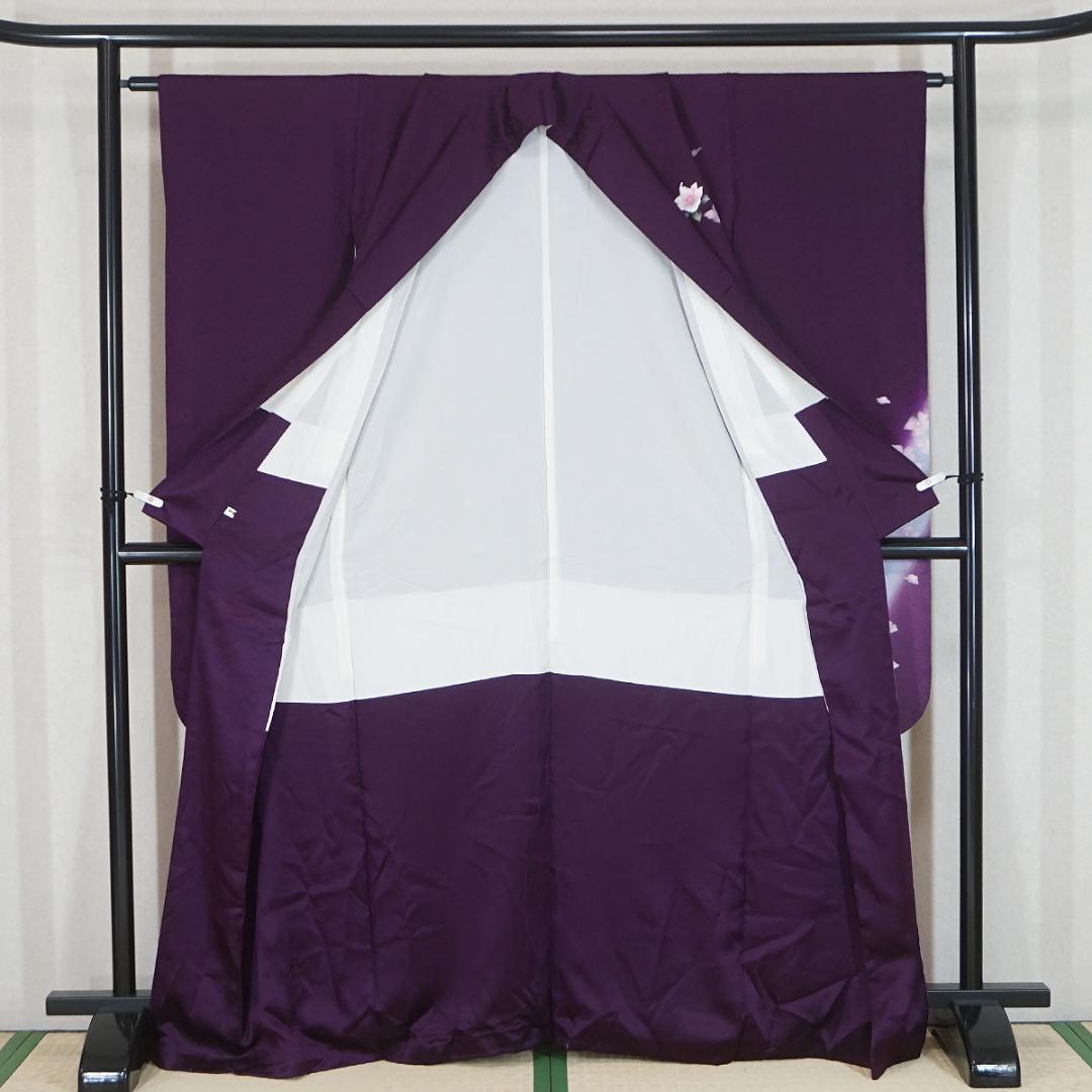 ワイドサイズ　ふくよかサイズ　長じゅばん付き　正絹振袖　165cm　a241