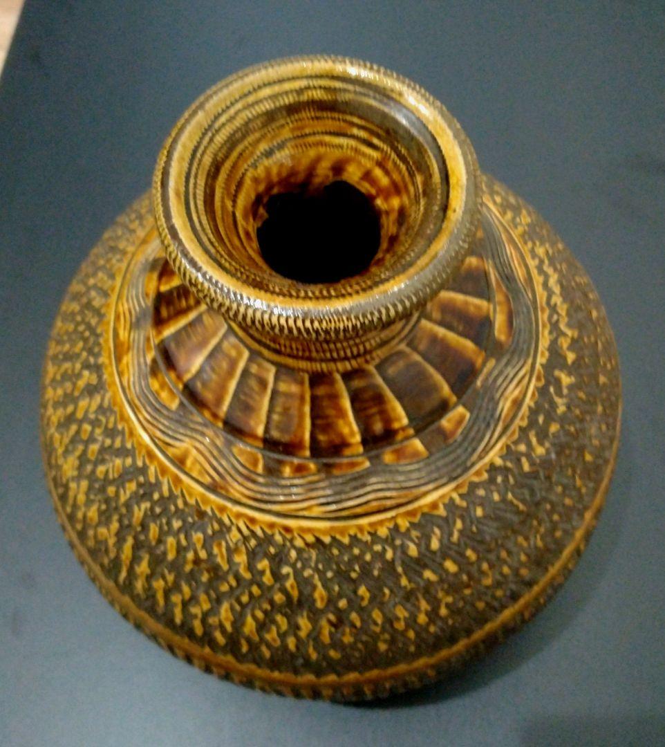 小鹿田焼　花瓶　坂本茂木　民藝