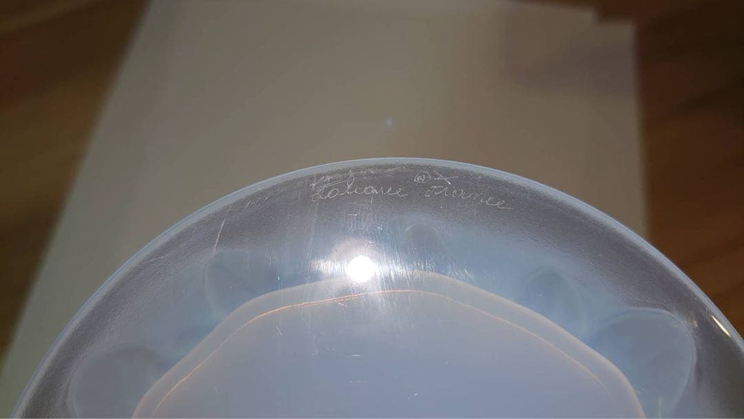 ラリック　クリスタル　バード　レリーフ　花瓶