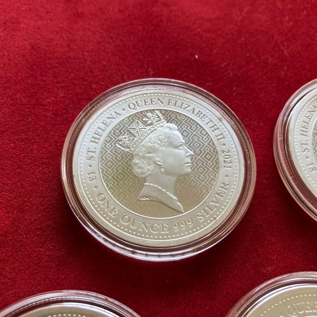 8枚◇アメリカ「セントヘレナ 女王の美徳・勝利 」1オンス 銀貨