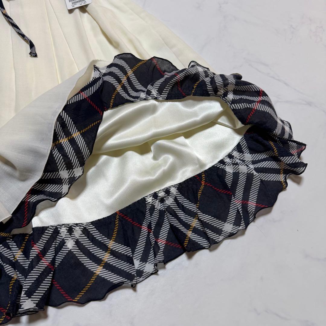 タグ付新品 BURBERRYBLUELABEL ノバチェックフリルフレアスカート