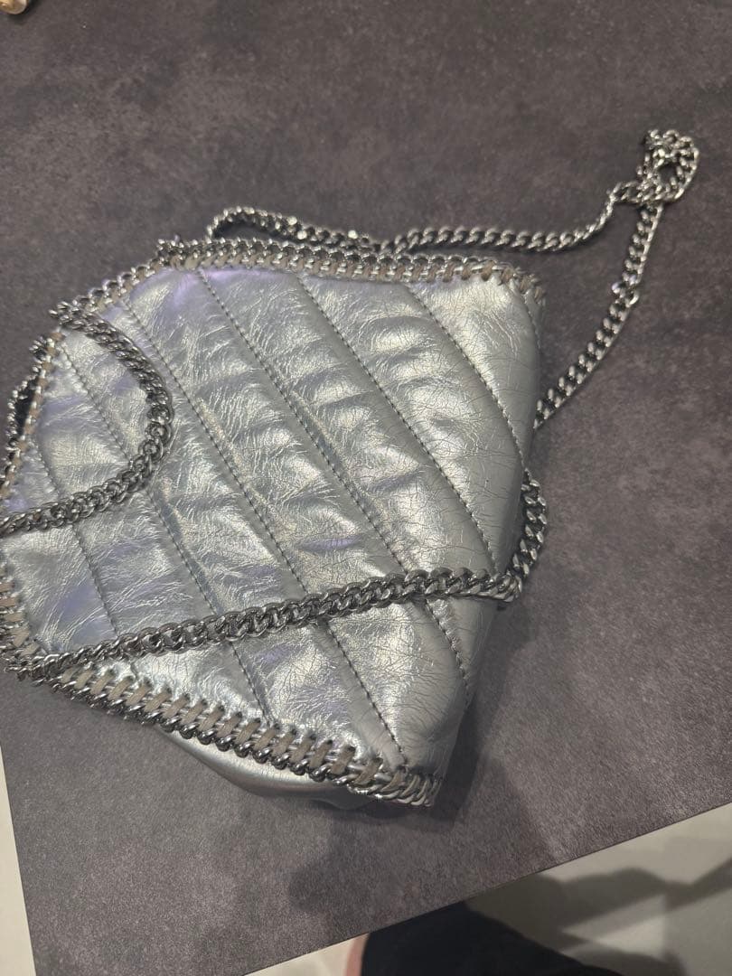 ステラマッカートニー　 シルバー キルティング ショルダーバッグ