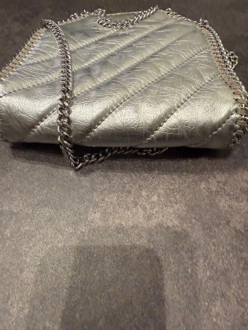 ステラマッカートニー　 シルバー キルティング ショルダーバッグ