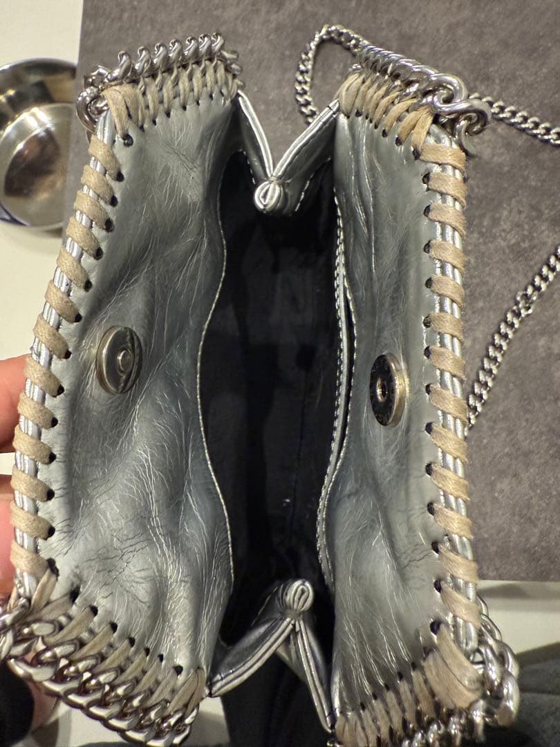 ステラマッカートニー　 シルバー キルティング ショルダーバッグ