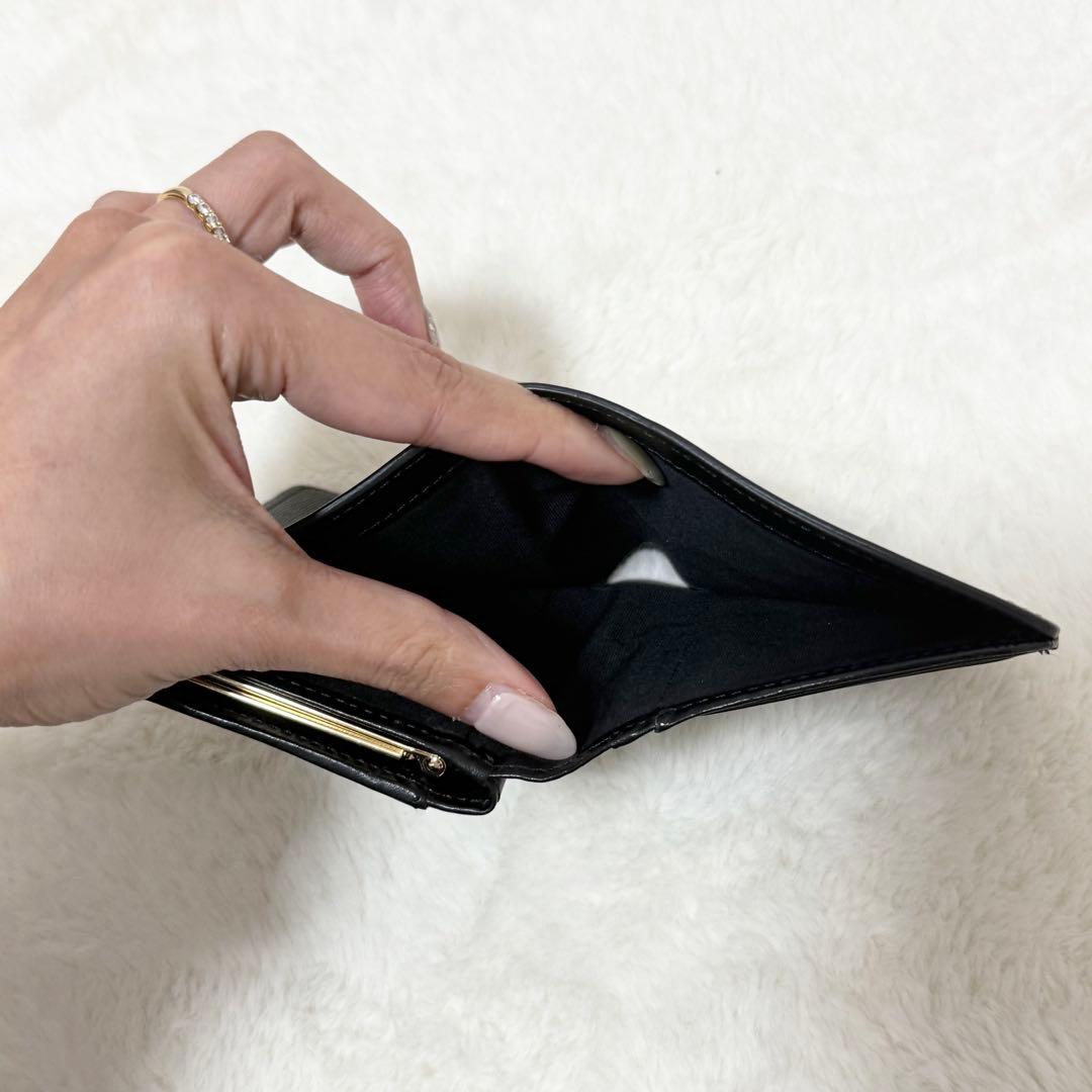ポールスミス Paul Smith がま口財布 マーケトリーバニー ブラック美品