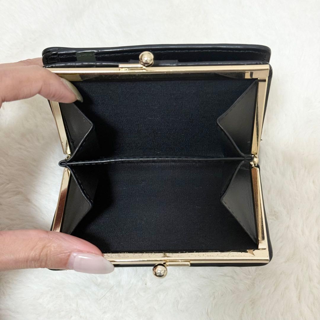 ポールスミス Paul Smith がま口財布 マーケトリーバニー ブラック美品