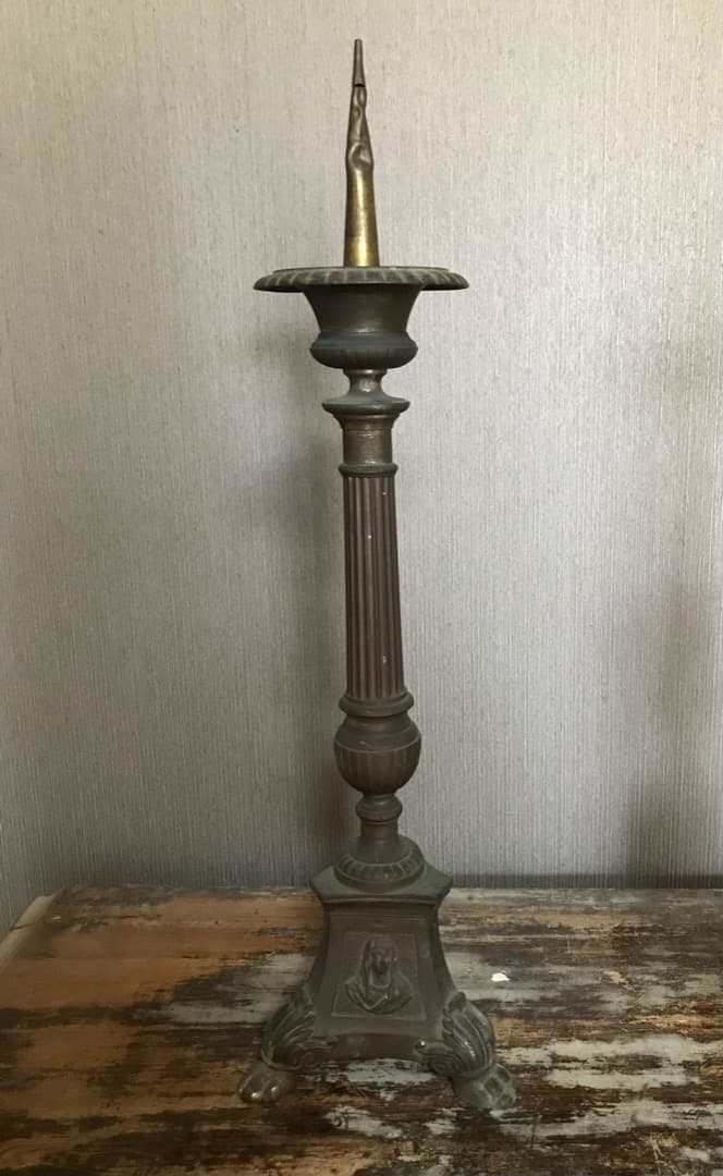 フランス　アンティーク　ブロンズ　キャンドルスタンド　燭台　ペア