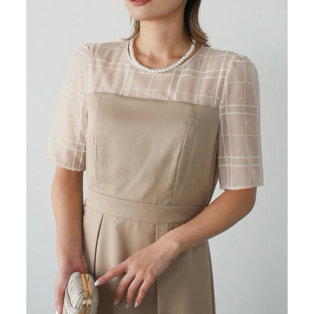 My shawtyドレス　パーティー　フォーマル　チェック　ペンシル　結婚式