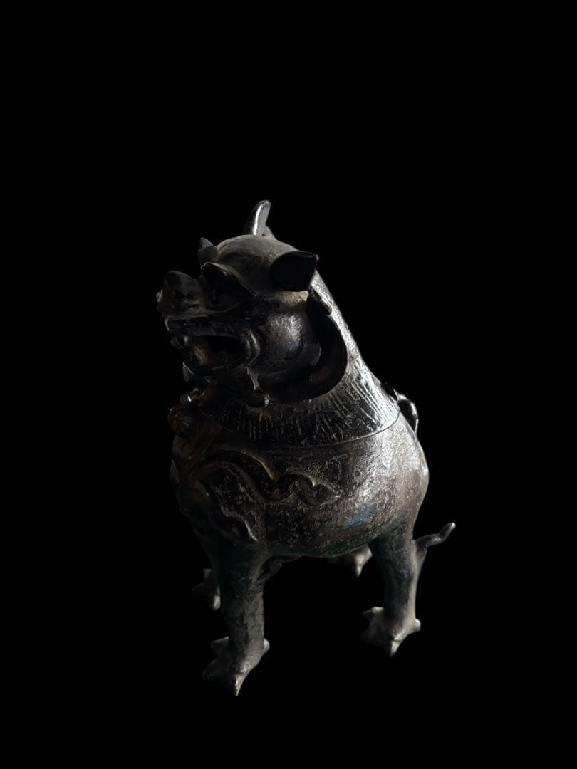 M*i様 時代 銅獅子香炉/中国古玩 香道具 銅製 骨董品 時代品 美術品 古美