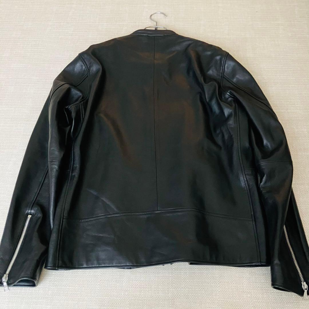 【美品】ビームスハート ライダースジャケット シングル ラムレザー 黒 XL