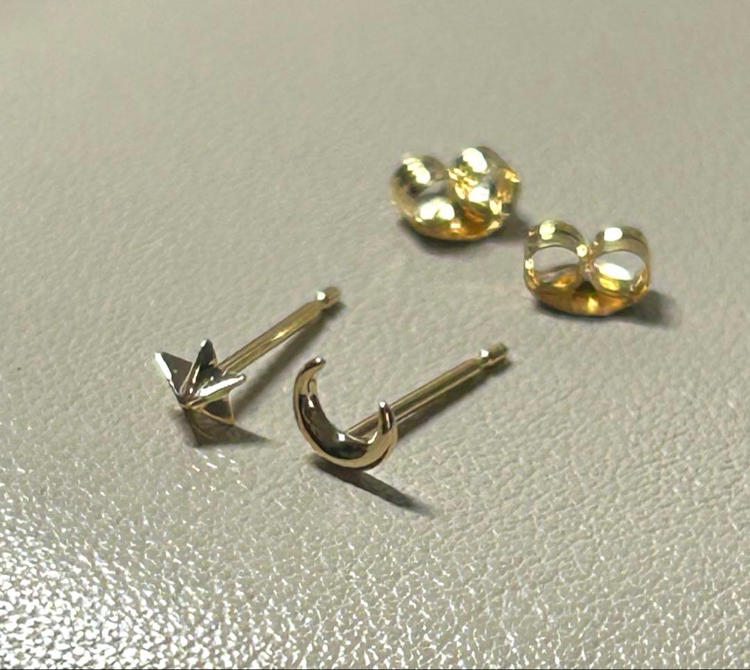 ete エテ　ムーンスターピアス　K18 K10