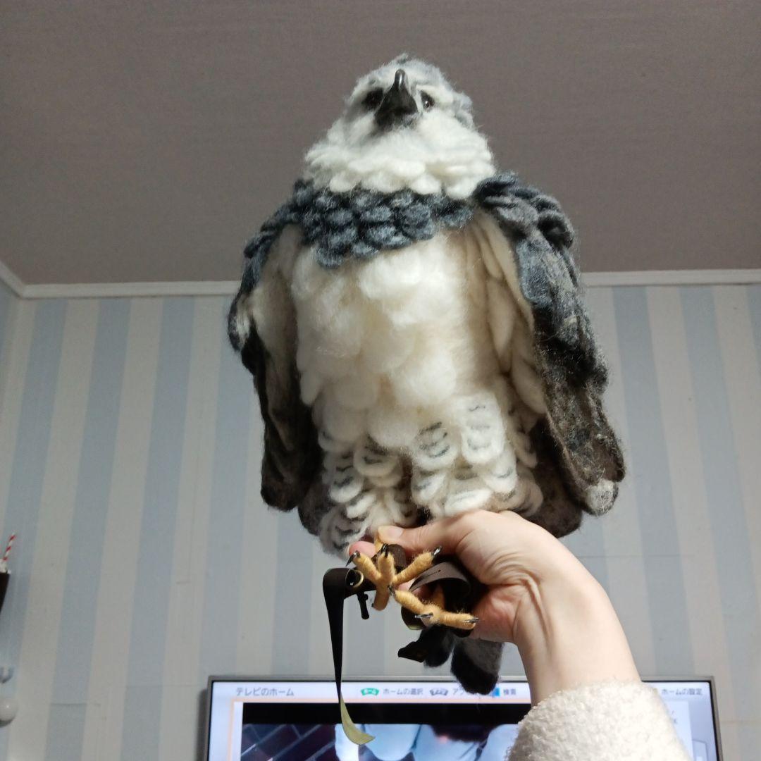ハーピーイーグル オウギワシ 羊毛フェルト 鳥 ぬいぐるみ 鷹 鷲 猛禽類