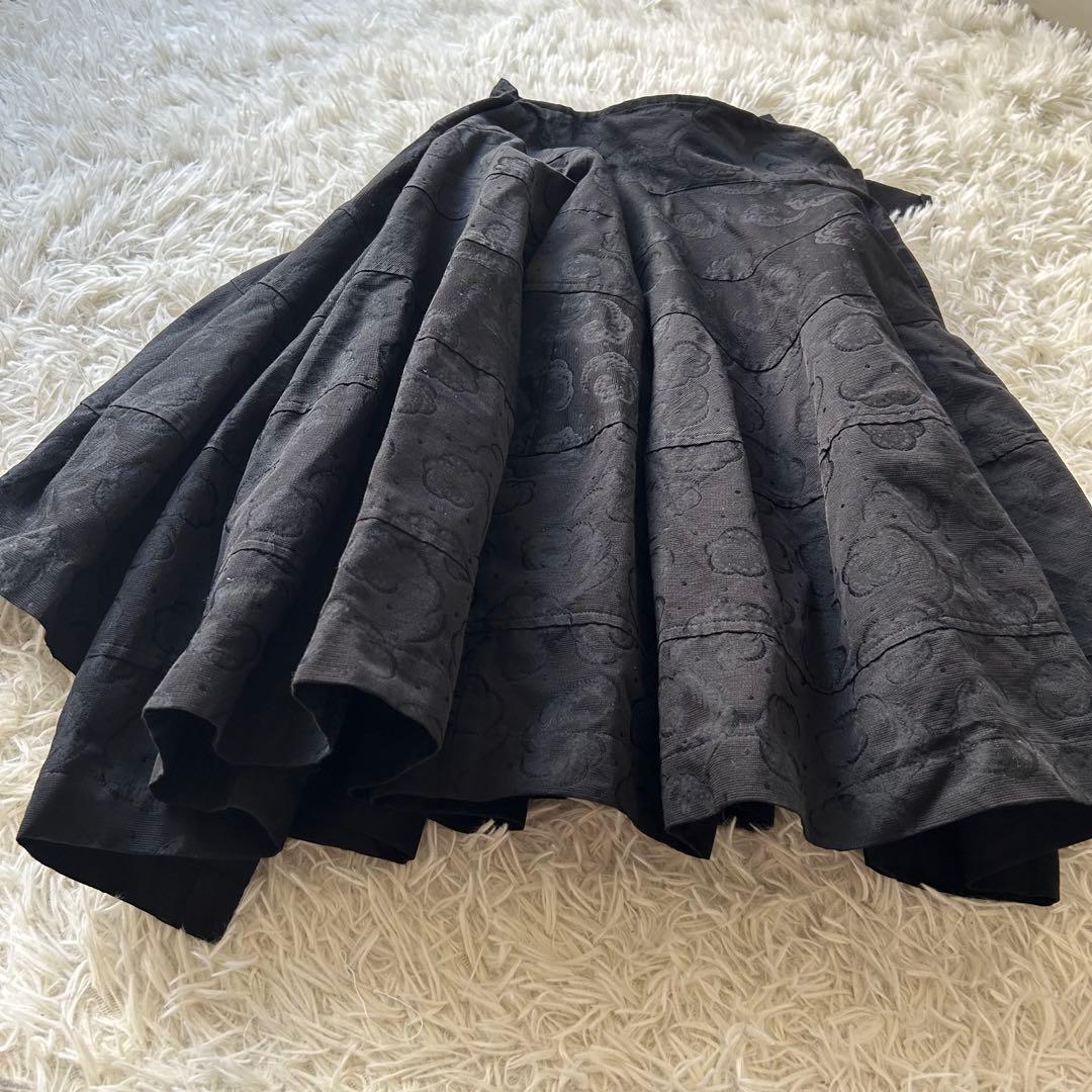 希少✨トリココムデギャルソン 変形 アシンメトリー 総柄 立体 フレアスカート