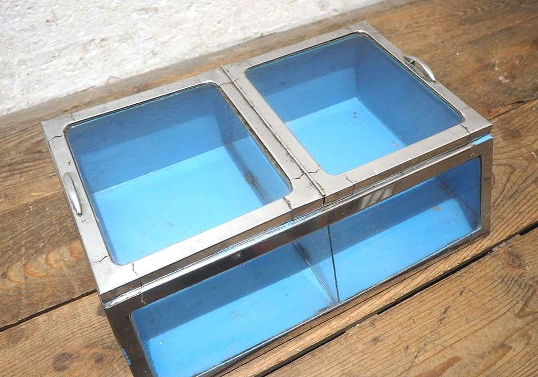 1328 昭和レトロな駄菓子屋のガラスケース　飾り棚　陳列棚　ビンテージ　古家具