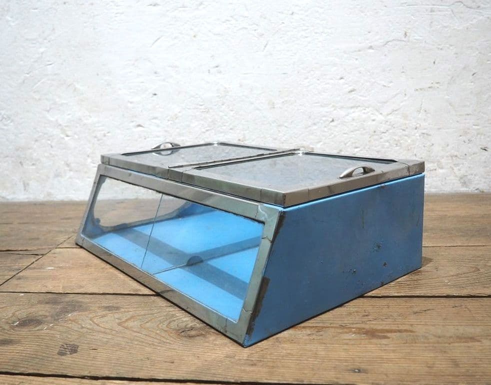 1328 昭和レトロな駄菓子屋のガラスケース　飾り棚　陳列棚　ビンテージ　古家具