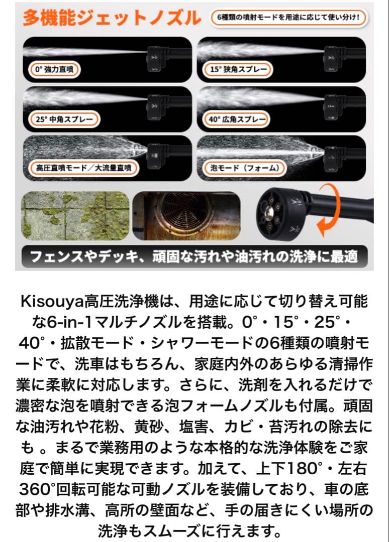 高圧洗浄機 コードレス 充電式 9MPa強力噴射 22L折り畳みバケツ付き