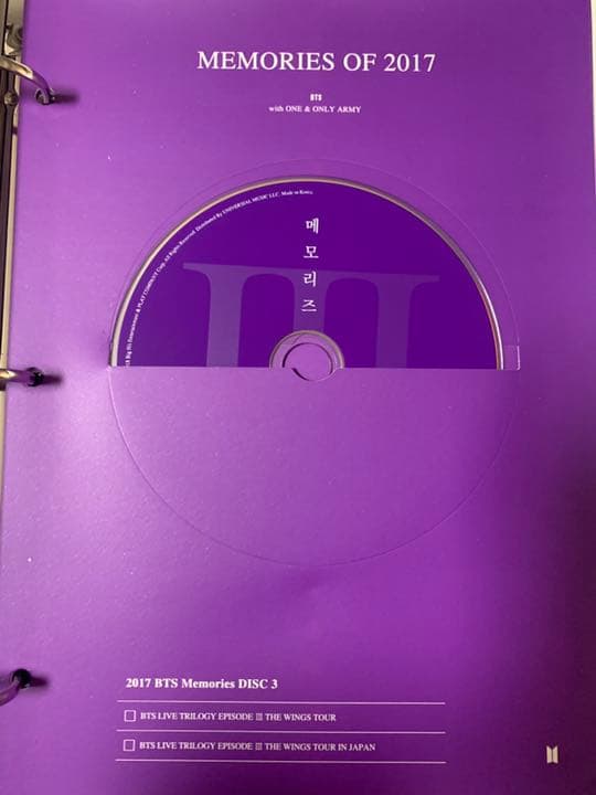 アイドル BTS MEMORIES 2017