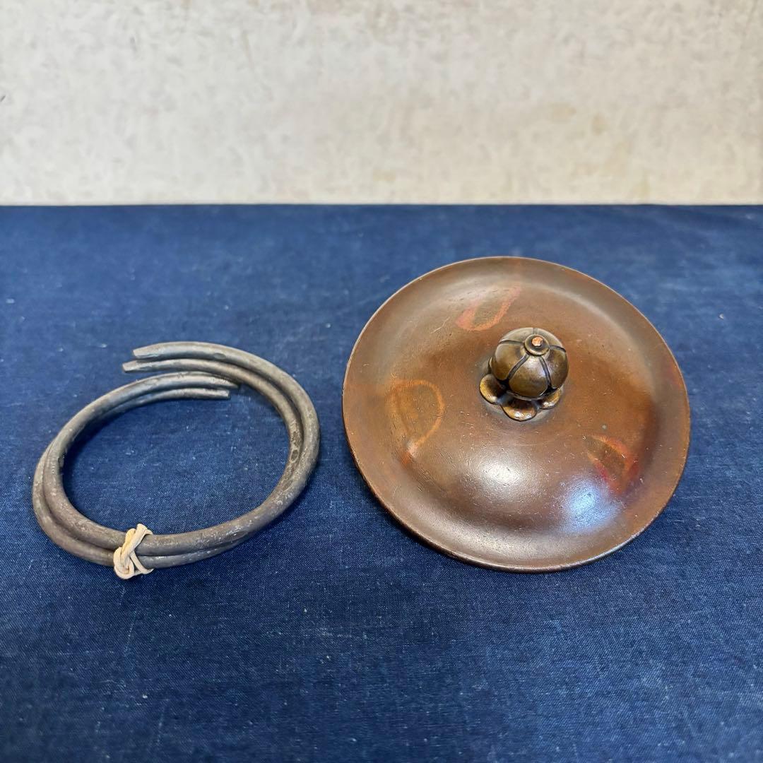 松竹梅地紋釜 風炉 茶釜 電熱器 唐銅朝鮮風炉釜 野々田製電熱器 敷板 茶道具