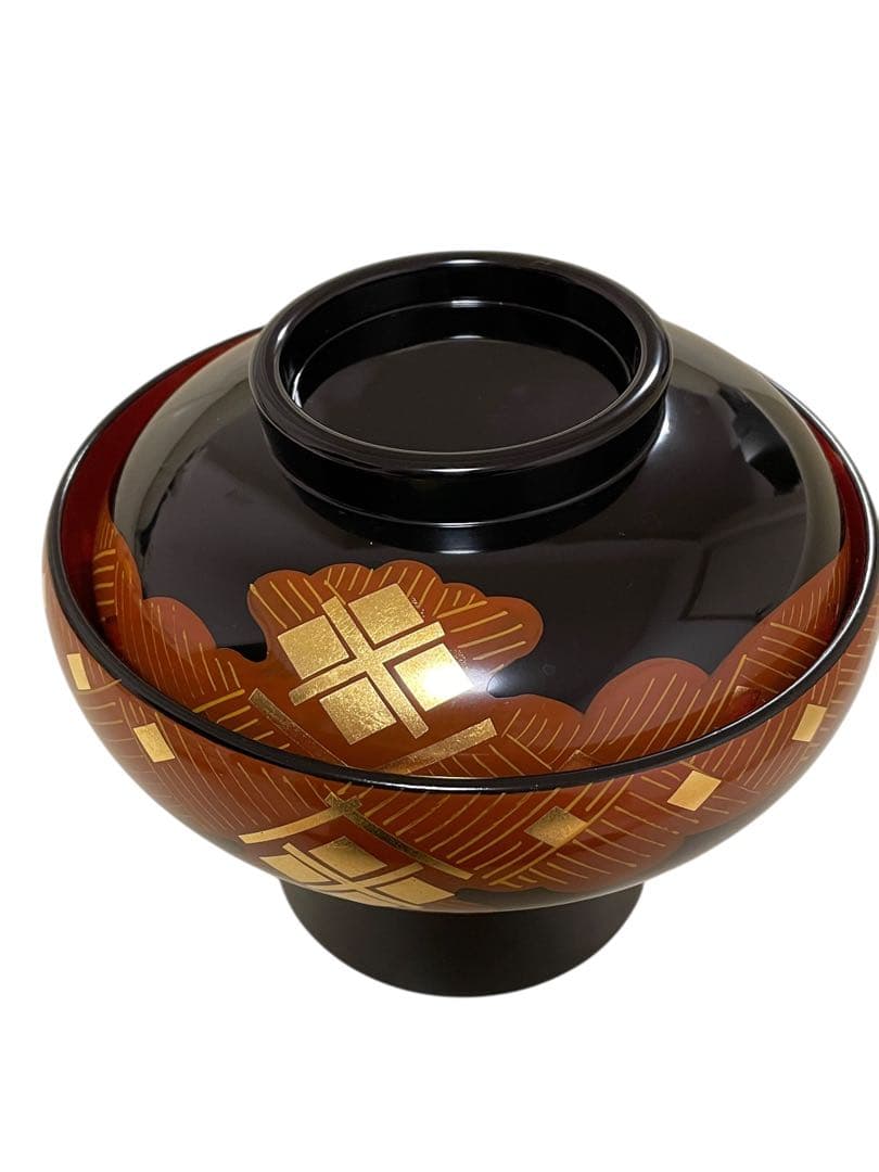 秀衡塗　金蒔絵 蓋付き漆器椀　家紋　茶懐石　お正月　おせち　お雑煮　お椀　漆