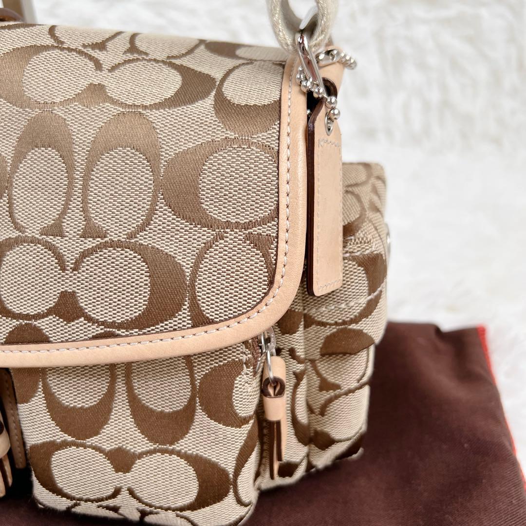 極美品✨COACH ソーホー シグネチャー ショルダーバッグ ベージュ y2k