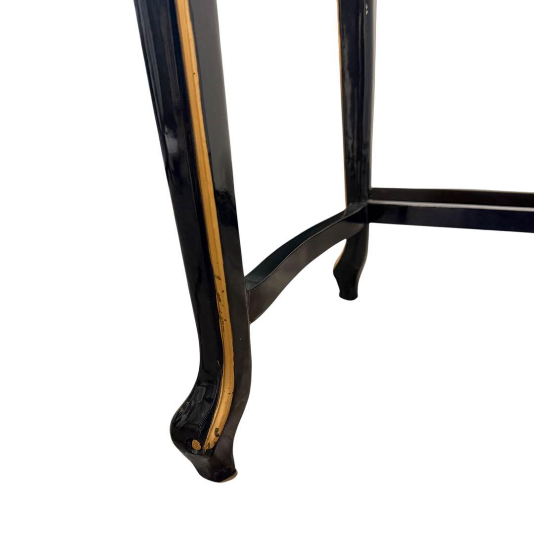 ヨーロピアン調 黒×金 花台 サイドテーブル 猫脚
