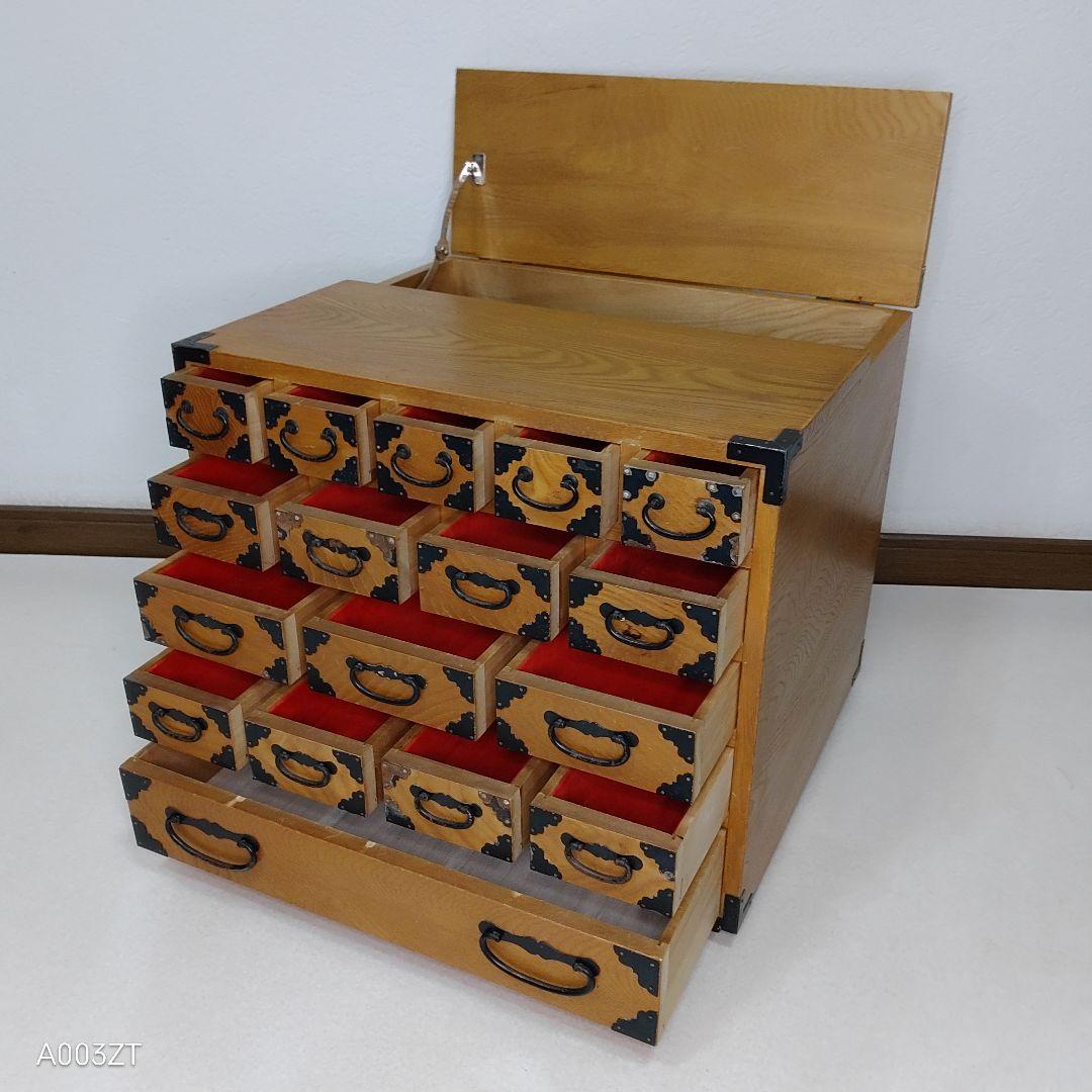 薬箪笥 薬箱 小引き出し 小物入れ 昭和レトロ 5段 17杯