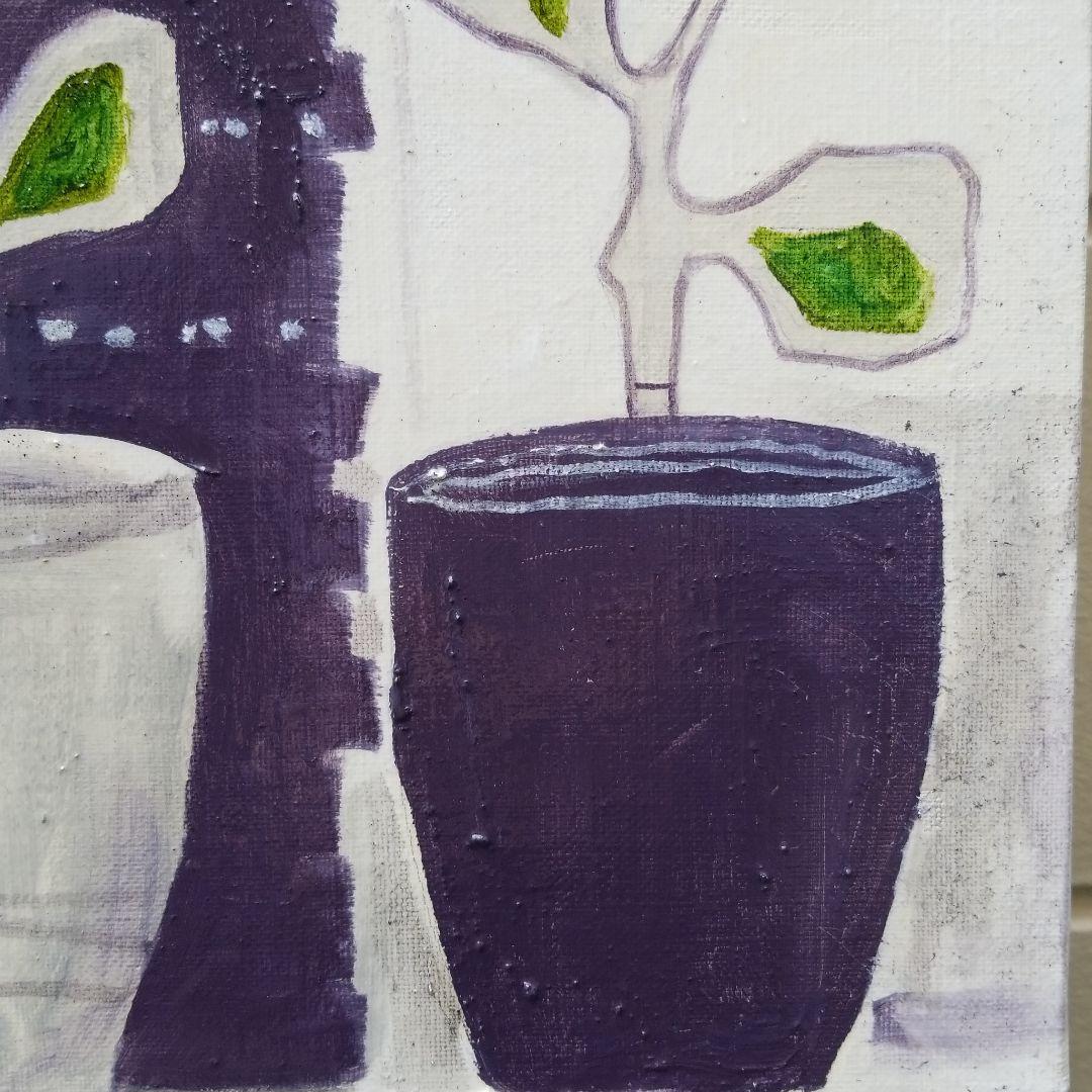 油絵　専用　だいぶ伸びている葉っぱすごく伸びている葉っぱ　　わびさびモダンアート