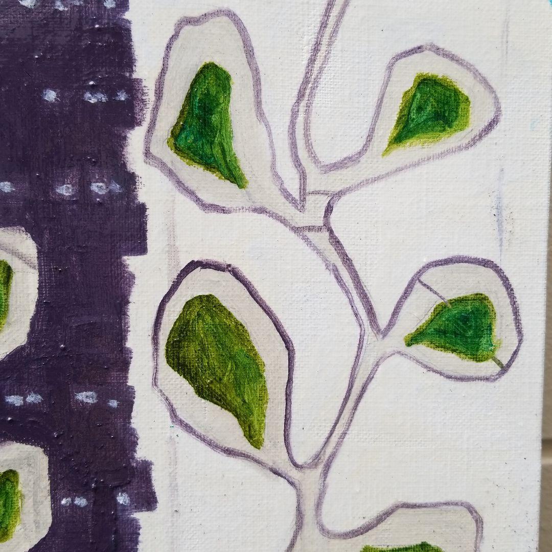 油絵　専用　だいぶ伸びている葉っぱすごく伸びている葉っぱ　　わびさびモダンアート