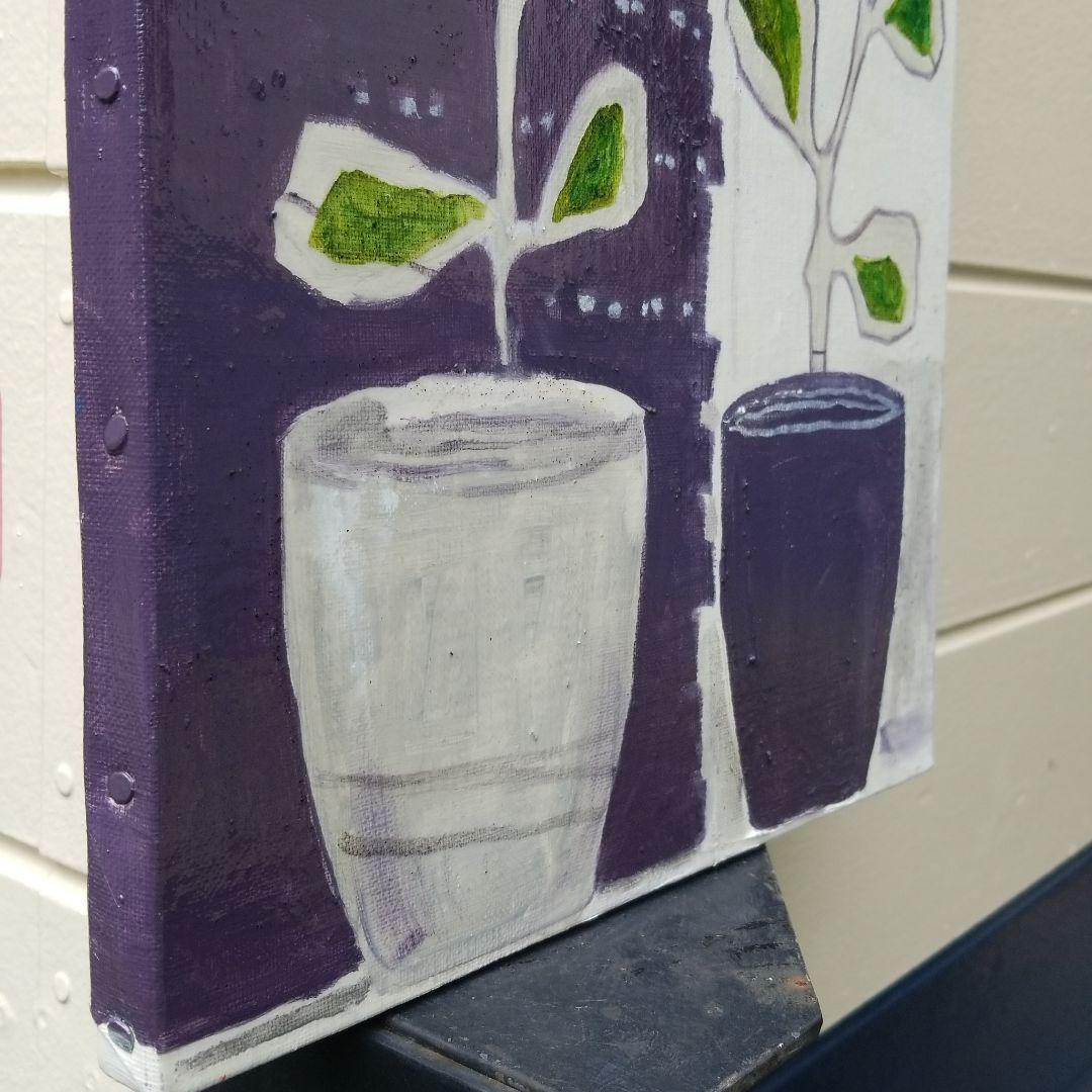 油絵　専用　だいぶ伸びている葉っぱすごく伸びている葉っぱ　　わびさびモダンアート