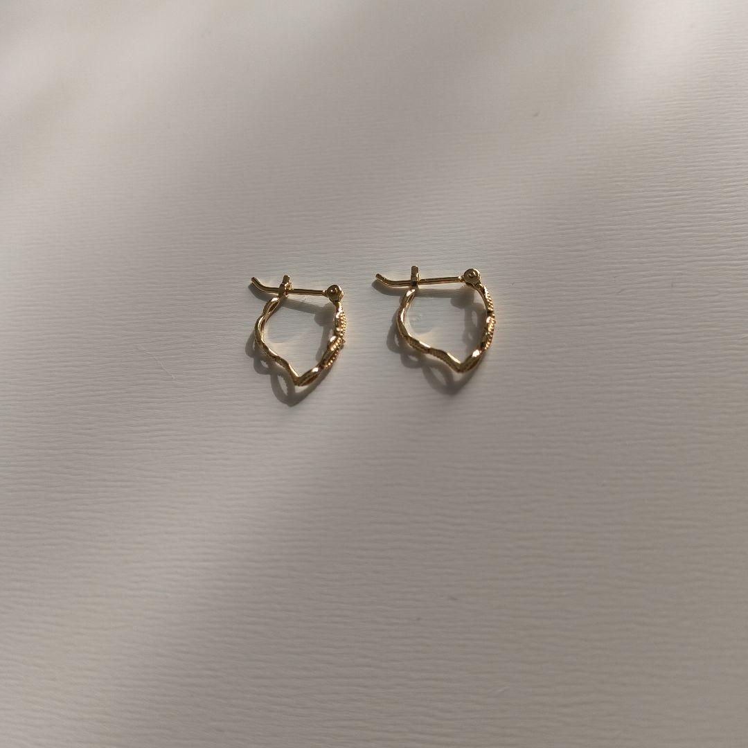 agete　K10ゴールド　フープピアス