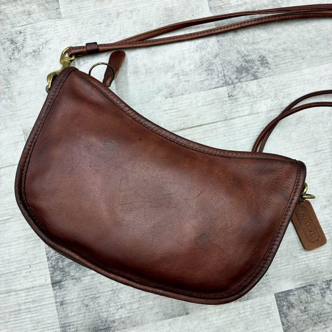 希少 良品 オールドコーチ ショルダーバッグ クロスボディ ハーフムーン レザー