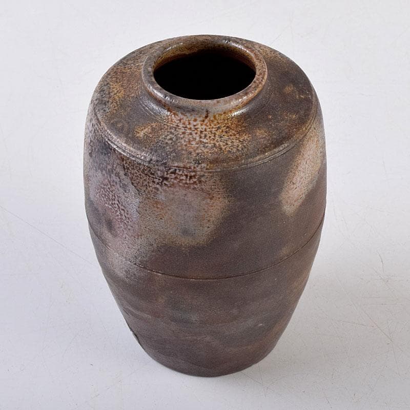 茶道具　備前焼　木村陶峰造　茶入　仕覆付　共箱　V　8750