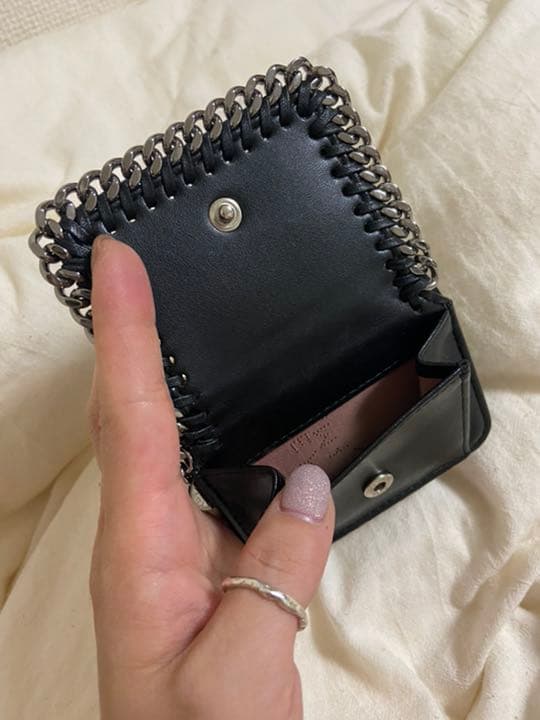 ステラマッカートニー　ファベラ三つ折りコンパクトウォレット　黒