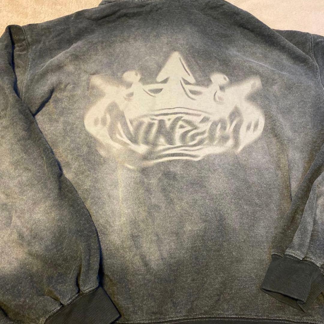 トップス 9090 motion king logo pigment zip hoodie