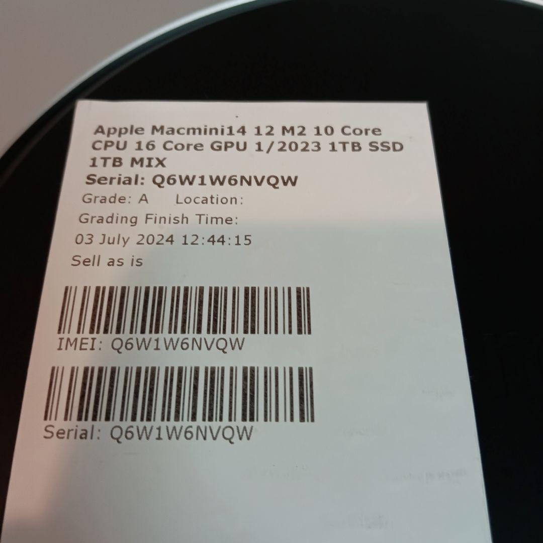 394極美品！Apple Mac mini M2 16GB 1TB 2024
