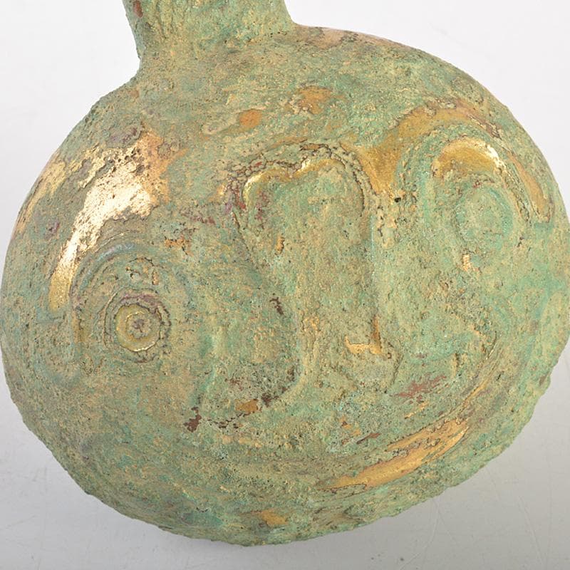 仏教美術　新羅　古銅青銅　鍍金　鈴　合わせ箱　C　R7426