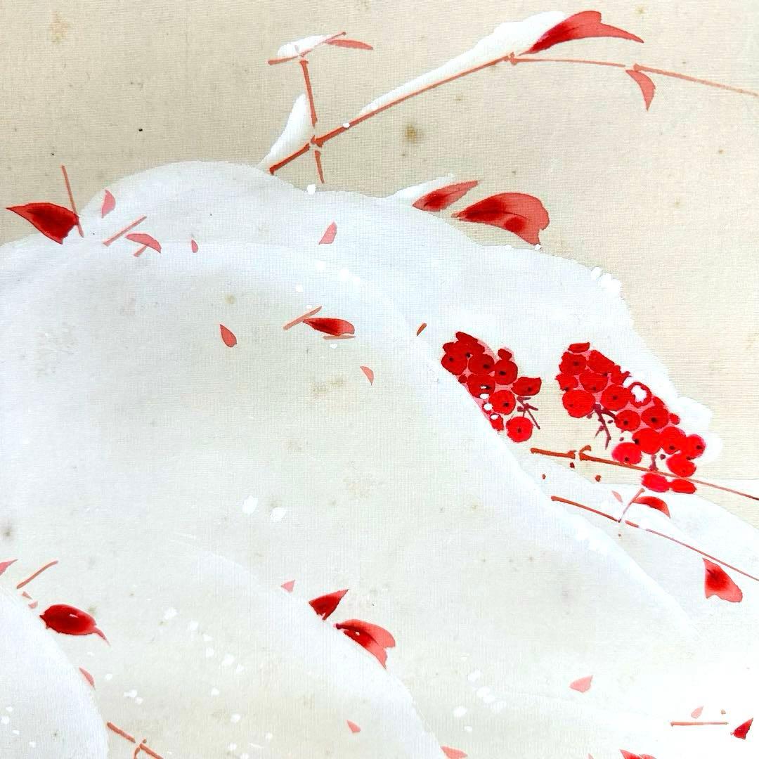 2121様感謝‼️紅❌白で春待ち‼️真作弓削恒畝　『南天』&みそさざい署名落款木箱入