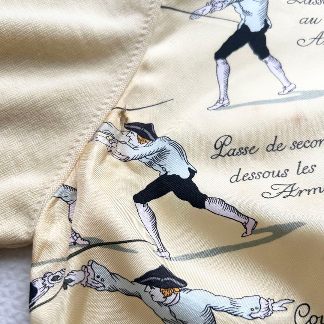 エルメス シルク 長袖シャツ ニット ポロ セリエボタン 40 ヴィンテージ