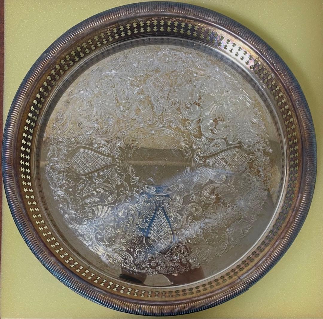 gorham シルバートレイ　お盆　アンティーク　昭和　レトロ　ビンテージ