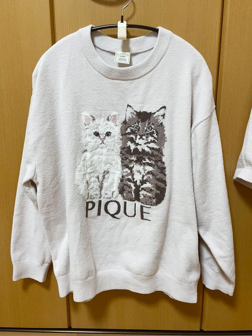 【値下げしました！】ジェラートピケ 猫刺繍 ルーウェアセット Fサイズ