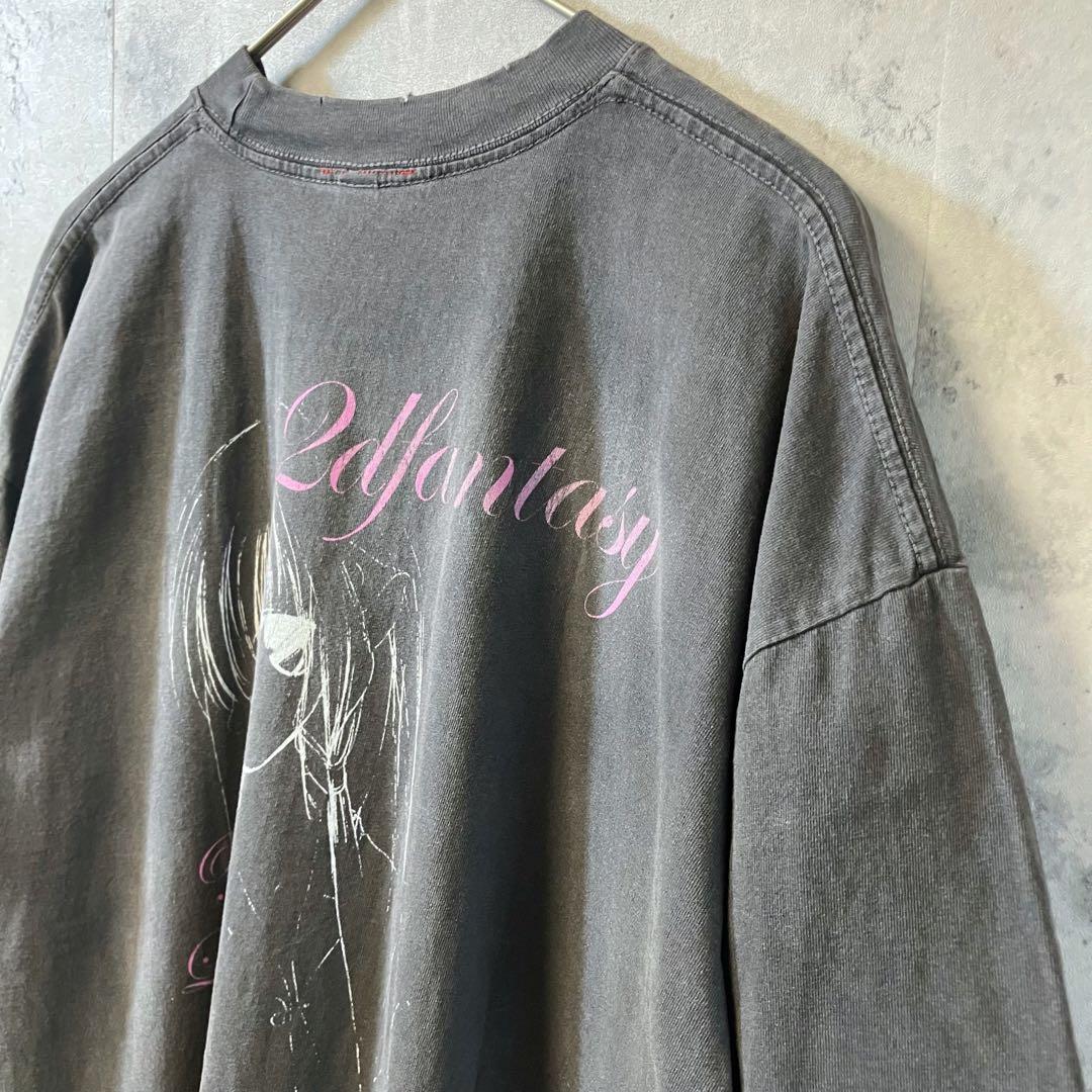 【L】ちょびっツ ちぃ アニメ Tシャツ フェードブラック 両面プリント