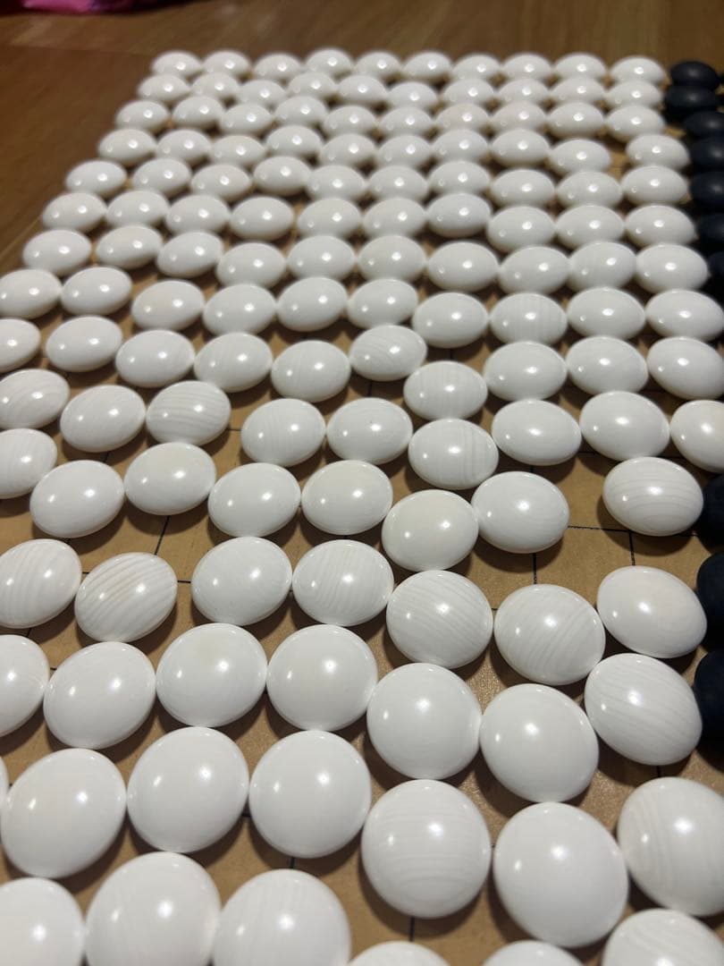 【美品】日向特製 蛤碁石＋本那智黒 39号 11mm 囲碁　任天堂碁盤