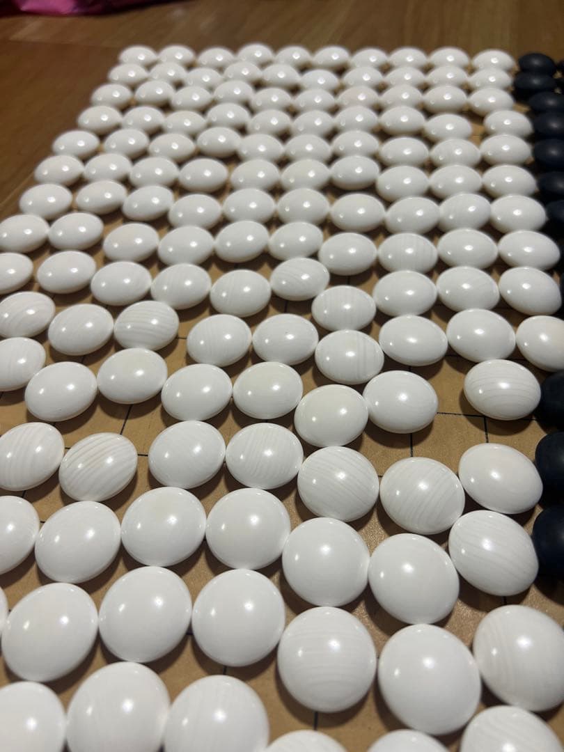 【美品】日向特製 蛤碁石＋本那智黒 39号 11mm 囲碁　任天堂碁盤