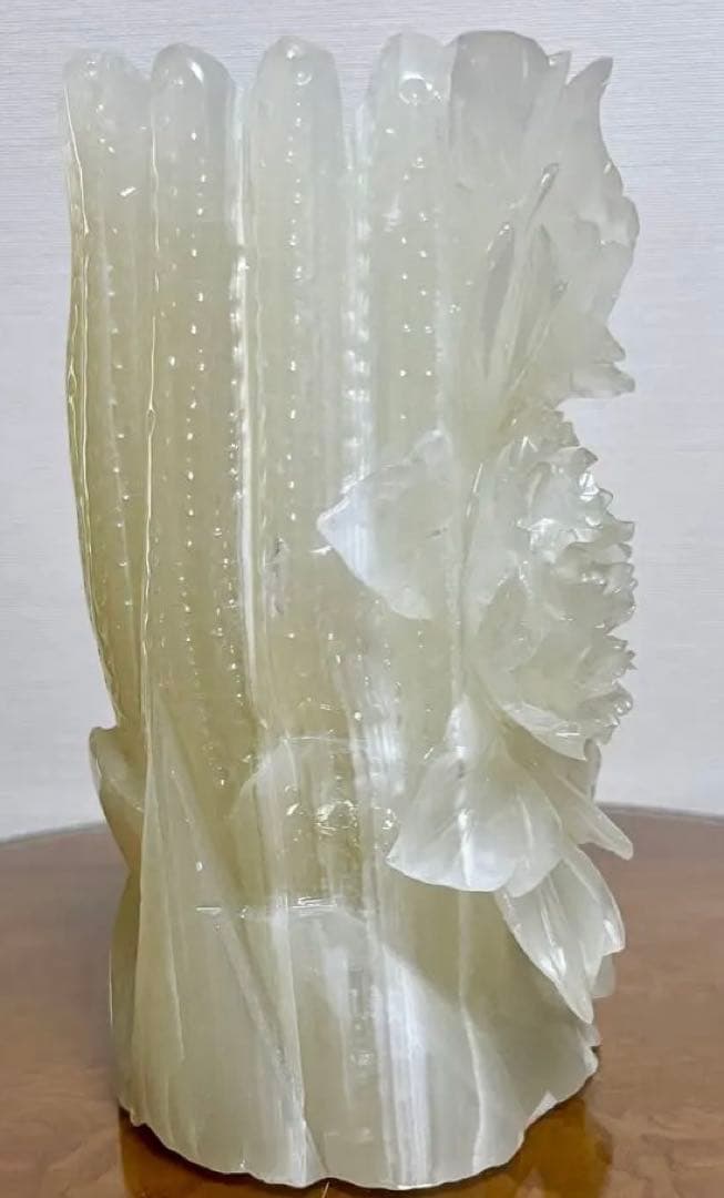 白玉石　富貴牡丹 中国美術