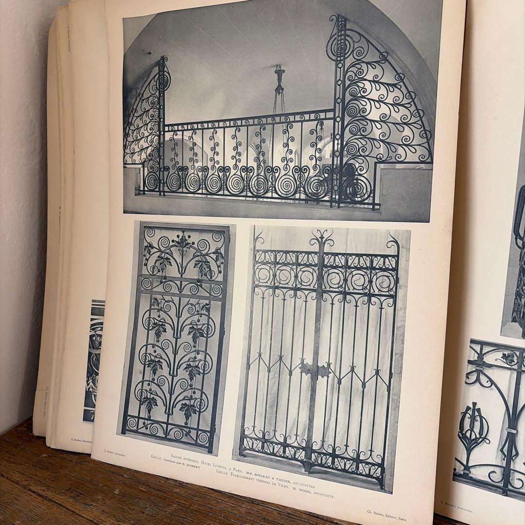 フランスアンティーク　鉄　扉　デザイン　建築　設計　カタログ　古書　希少