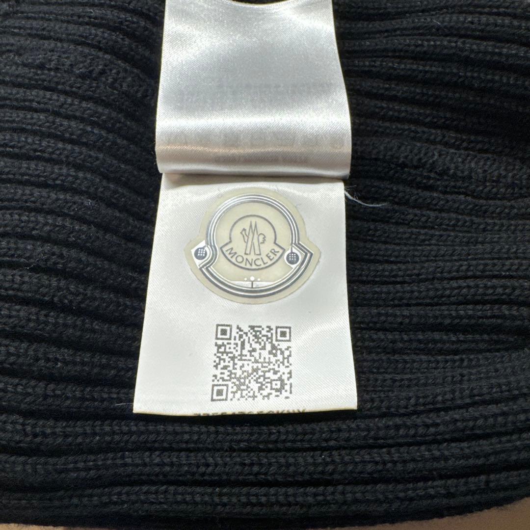 【美品】MONCLER ニット帽 ユニセックス 黒