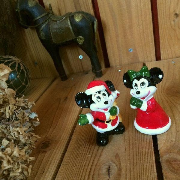 ヴィンテージディズニープロダクション陶器ミッキー＆ミニーソルト＆ペッパー